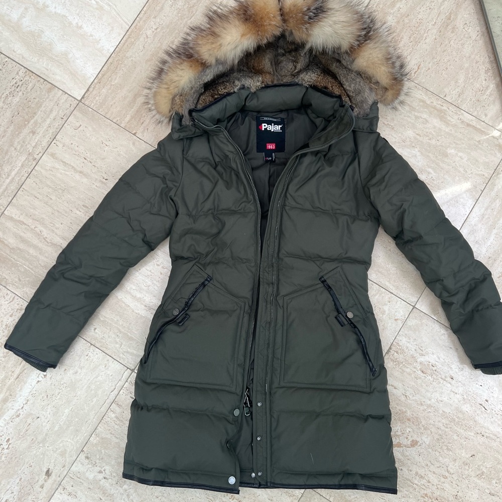 Pajar winter coat parka olive green